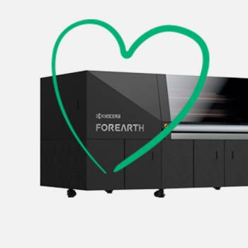 Kyocera’s inkjet solution facilitates eco-friendly textile printing. printer