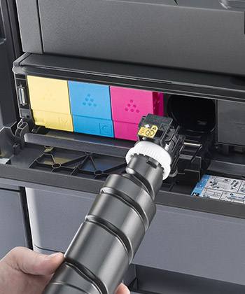 Store problemer kræver handling key toner cartridge being inserted into printer